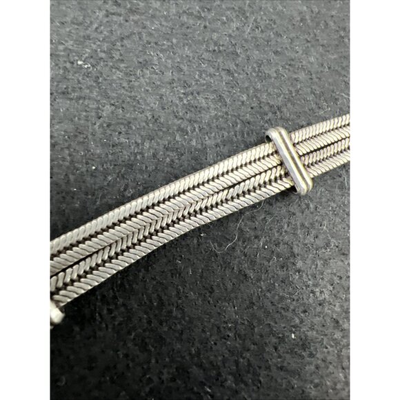 Vintage Sterling Silver Rajasthan India Wheat Link Bracelet 7" Pin Clasp 24.6g - Picture 11 of 16